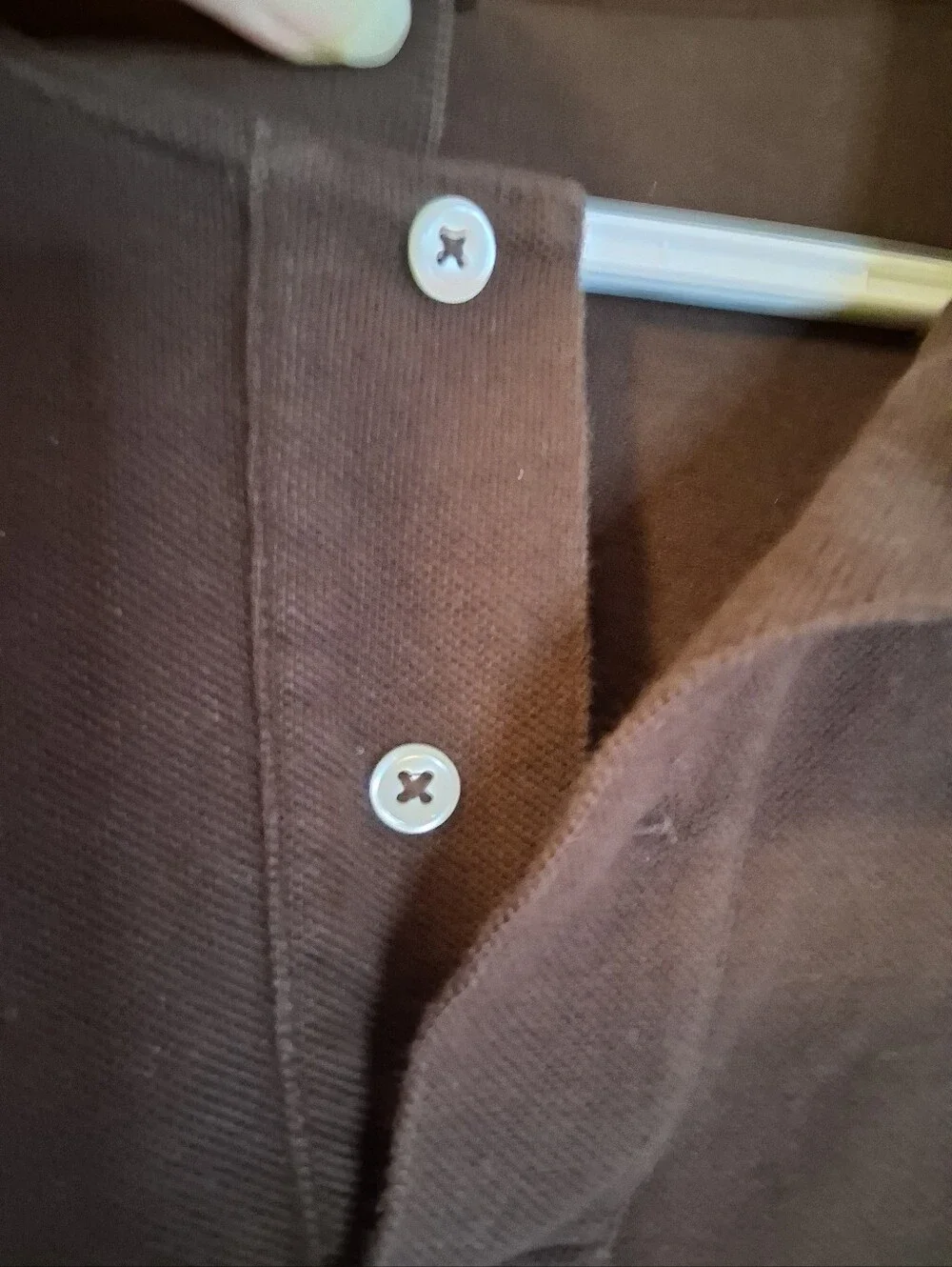 Ralph Lauren Long-Sleeve Polo Shirt in Brown with Cream Pony SZ XL